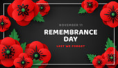 Remembrance Day black frame poppy