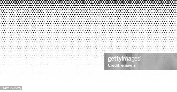 seamless black half tone dots on white background - dotted line stock illustrations