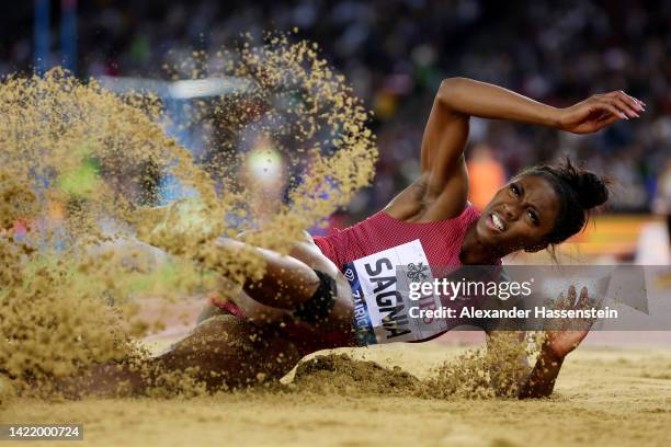 Khaddi Sagnia of Sweden competes in Women's Long Jump during the Weltklasse Zurich 2022, part of the 2022 Diamond League series at Stadion Letzigrund...