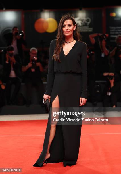Claudia Pandolfi attends the "Siccità" red carpet at the 79th Venice International Film Festival on September 08, 2022 in Venice, Italy.