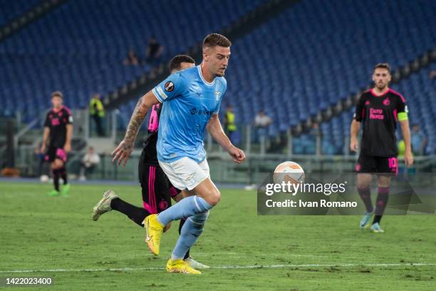 Sergej Milinković-Savić of SS Lazio during the UEFA Europa League group F match between SS Lazio and Feyenoord at Stadio Olimpico on September 08,...