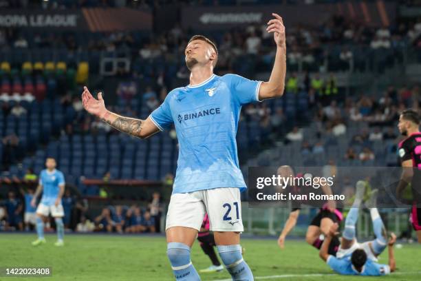 Sergej Milinković-Savić of SS Lazio during the UEFA Europa League group F match between SS Lazio and Feyenoord at Stadio Olimpico on September 08,...