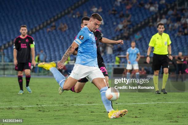 Sergej Milinković-Savić of SS Lazio during the UEFA Europa League group F match between SS Lazio and Feyenoord at Stadio Olimpico on September 08,...