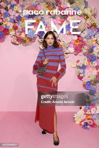 Alexa Chung attends the Paco Rabanne "FAME" International Launch Party on September 08, 2022 in Paris, France.