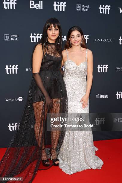 Sara Mardini and Yusra Mardini attend the Opening Night Gala Premiere of "The Swimmers" during the 2022 Toronto International Film Festival at Roy...