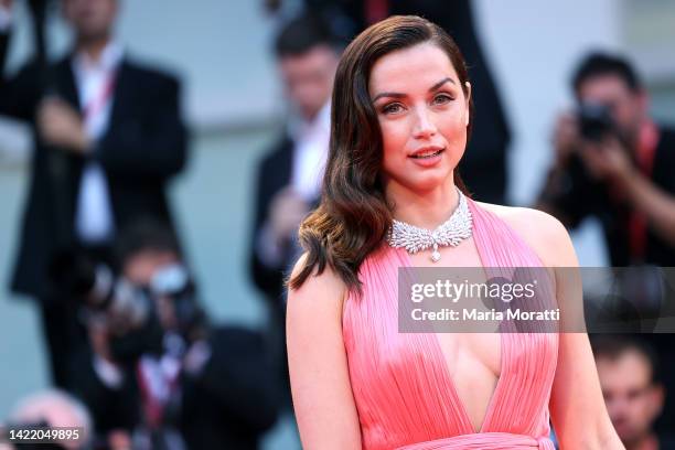 Ana de Armas attends the "Blonde" red carpet at the 79th Venice International Film Festival on September 08, 2022 in Venice, Italy.