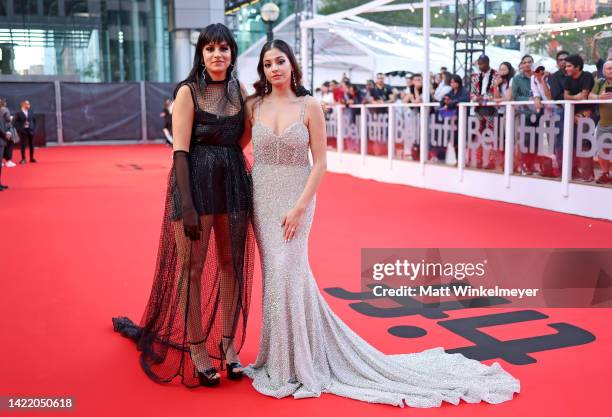 Sara Mardini and Yusra Mardini attend the Opening Night Gala Premiere of "The Swimmers" during the 2022 Toronto International Film Festival at Roy...