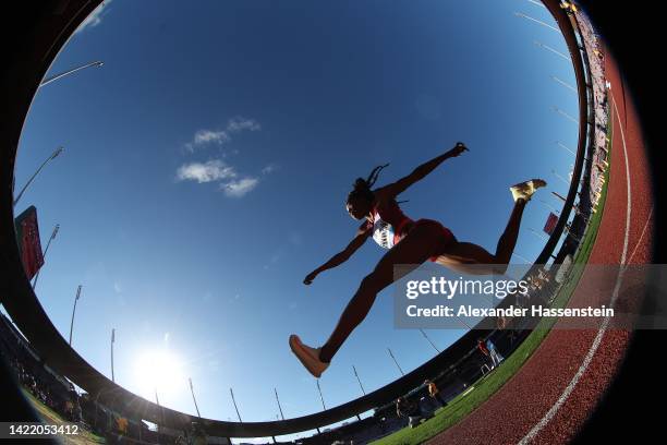 Tori Franklin of United States Women's Triple Jump during the Weltklasse Zurich 2022, part of the 2022 Diamond League series at Stadion Letzigrund on...