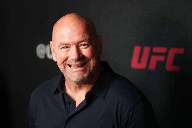 President Dana White is interviewed backstage after the UFC 279 press conference at MGM Grand Garden Arena on September 08, 2022 in Las Vegas, Nevada.
