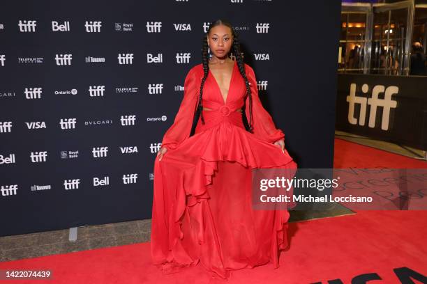 Jamila Gray attends the "On The Come Up" Premiere during the 2022 Toronto International Film Festival at Princess of Wales Theatre on September 08,...