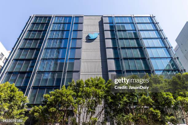 twitter san francisco market street - twitter stock-fotos und bilder