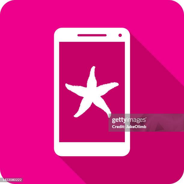 starfish smartphone icon silhouette 2 - water pool stock illustrations