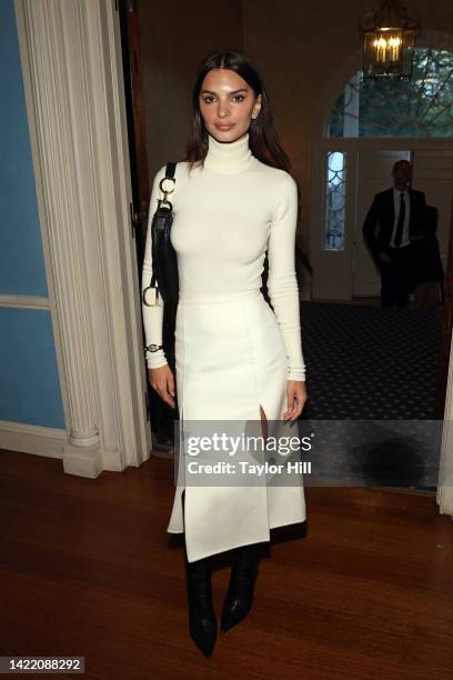 Emily Ratajkowski attends a New York Fashion Week reception hosted by Mayor Eric Adams, Vogue, and the Council of Fashion Designers of America at...