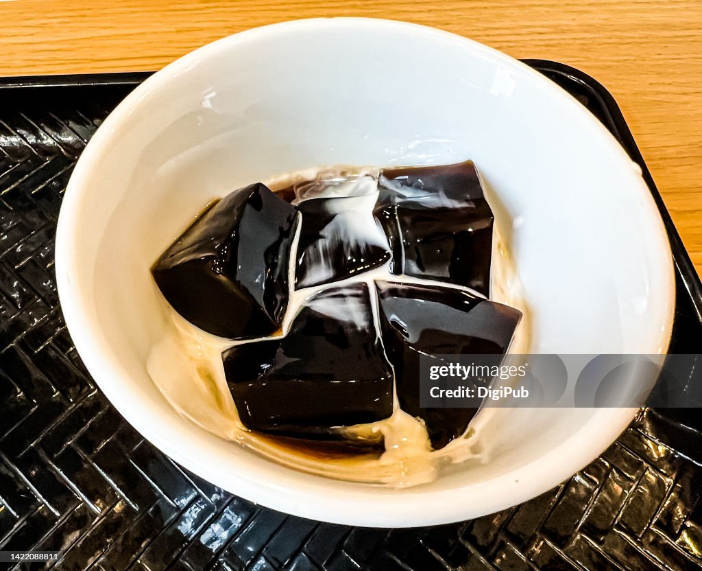 Guilinggao served at Thai food restaurant as dessert