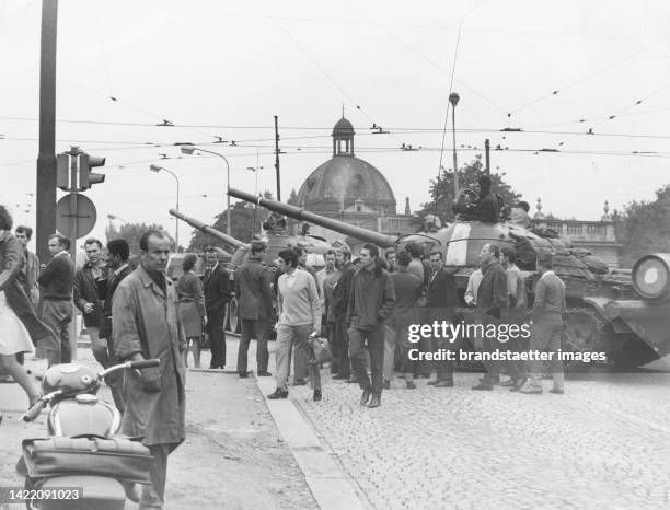 Russian tanks in Prague. 23 August 1968.