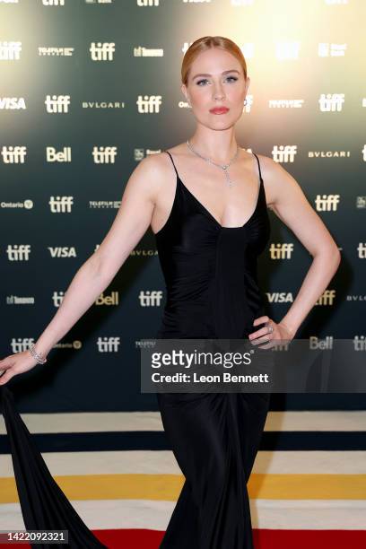 Evan Rachel Wood attends the "Weird: The Al Yankovic Story" Premiere during the 2022 Toronto International Film Festival at Royal Alexandra Theatre...