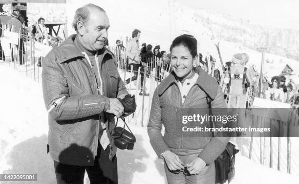 Silvia Sommerlath at a ski race of the Alpine World Championships 1974 in St. Moritz. February 1974.