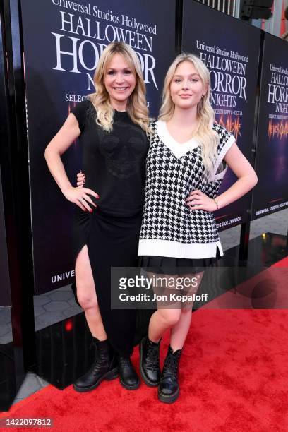 Barbara Alyn Woods and Alyvia Alyn Lind attend the Halloween Horror Nights Opening Night Celebration at Universal Studios Hollywood on September 08,...