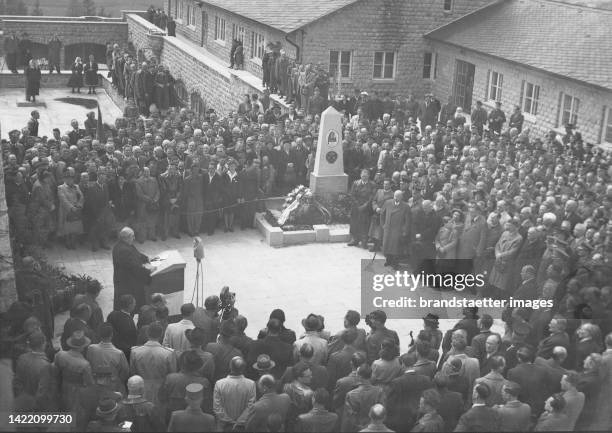 Opening of the memorial in the Mauthausen concentration camp for people from the Soviet Union. 2 May 1949.