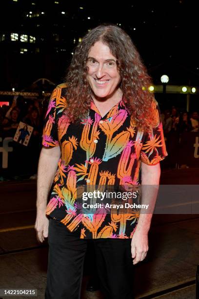 Weird Al" Yankovic attends the "Weird: The Al Yankovic Story" Premiere during the 2022 Toronto International Film Festival at Royal Alexandra Theatre...