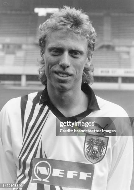 Austrian soccer player Peter Stöger. About 1990.