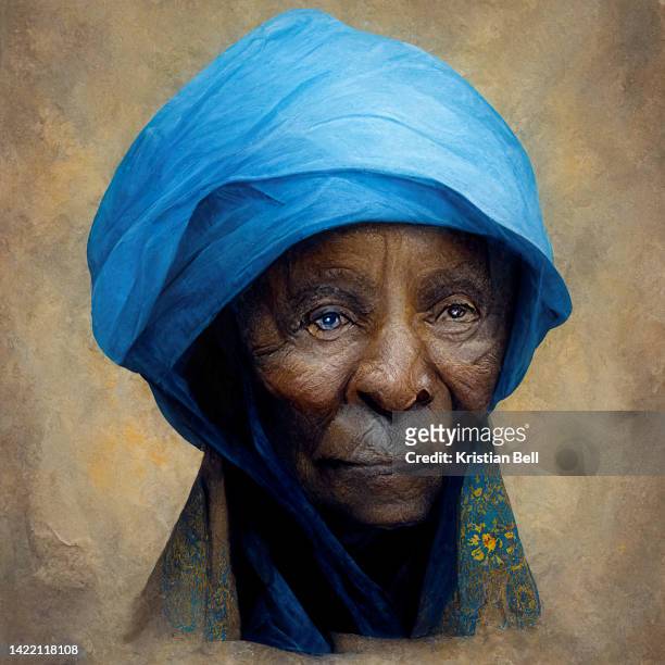 digital artwork portrait of an elegant and attractive elderly african lady - portrait afrika kind stock pictures, royalty-free photos & images