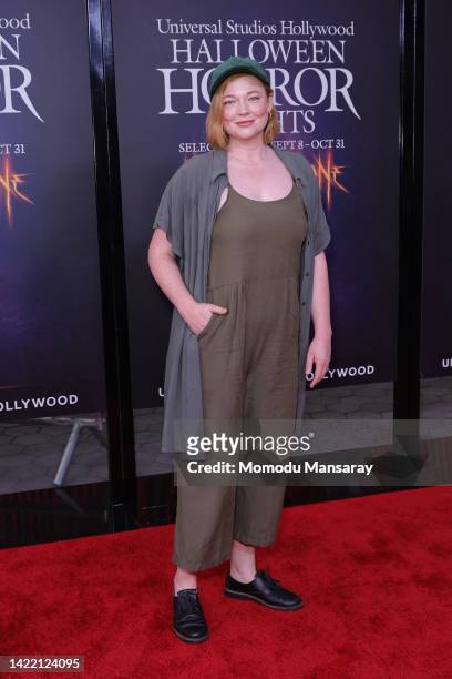 Sarah Snook attends the Halloween Horror Nights Red Carpet Celebration at Universal Studios Hollywood on September 08, 2022 in Universal City,...