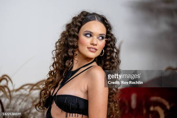 Madison Pettis attends the REVOLVE Gallery NYFW Presentation at Hudson Yards on September 8, 2022 in New York City.