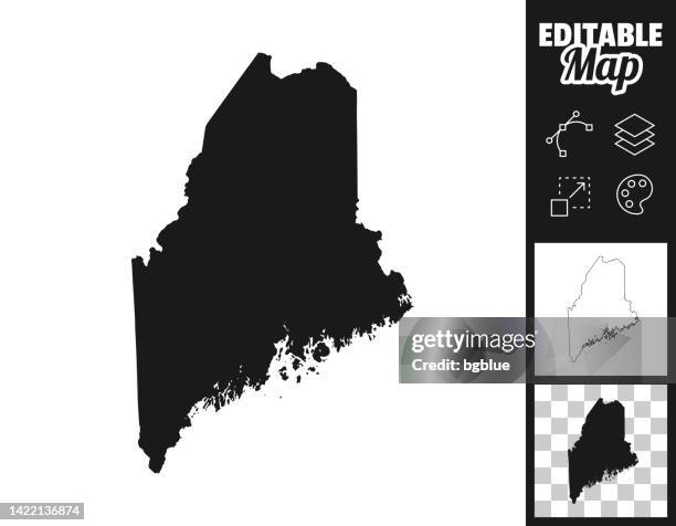maine maps for design. easily editable - augusta maine stock illustrations
