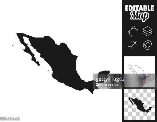 ilustrações de stock, clip art, desenhos animados e ícones de mexico maps for design. easily editable - méxico