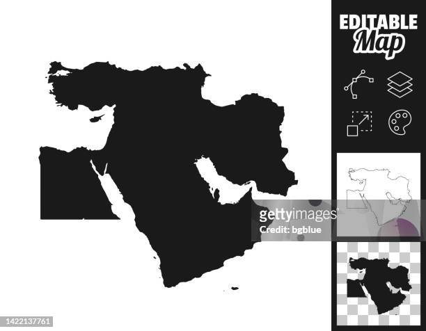 middle east maps for design. easily editable - turkey middle east stock illustrations