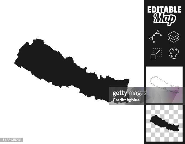 ilustrações de stock, clip art, desenhos animados e ícones de nepal maps for design. easily editable - nepal