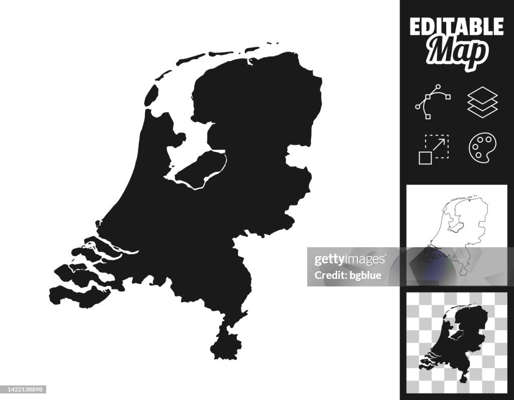 Niederlande Karten für Design. Leicht editierbar