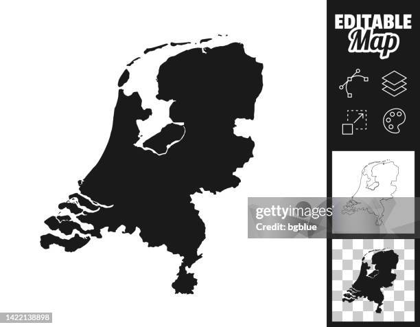 illustrazioni stock, clip art, cartoni animati e icone di tendenza di mappe dei paesi bassi per il design. facilmente modificabile - map netherlands