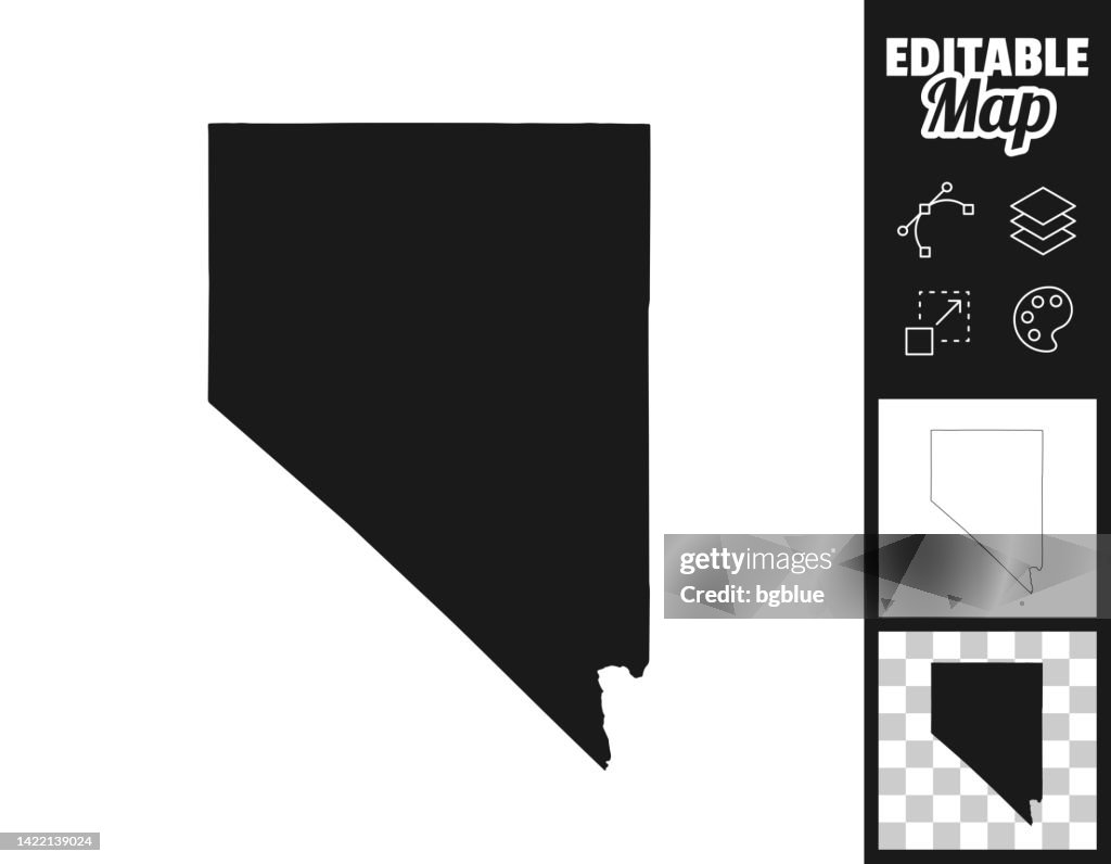 Nevada Map Editable Nevada Maps For Design Easily Editable High-Res Vector Graphic - Getty ...