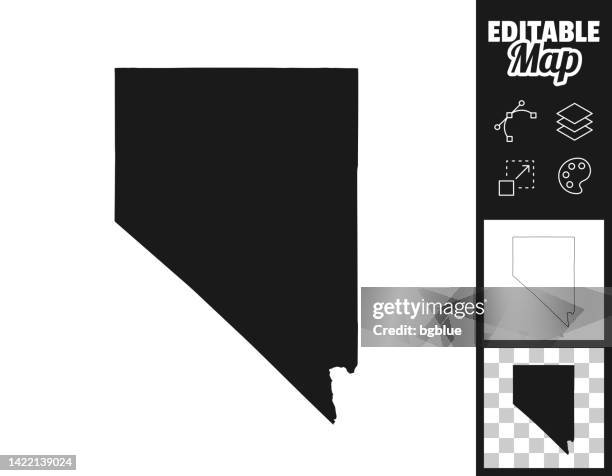 nevada maps for design. easily editable - file nevada population map.png stock illustrations