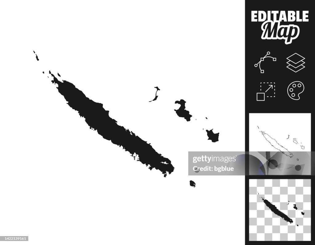 Neukaledonien Karten für Design. Leicht editierbar
