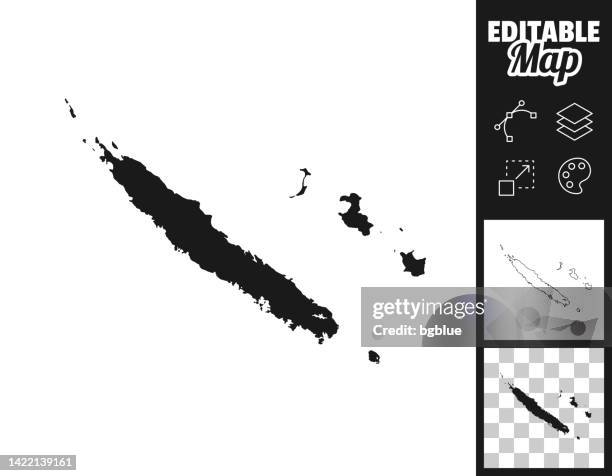 new caledonia maps for design. easily editable - new caledonia stock illustrations