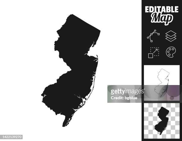 new jersey maps for design. easily editable - new jersey vector stock illustrations