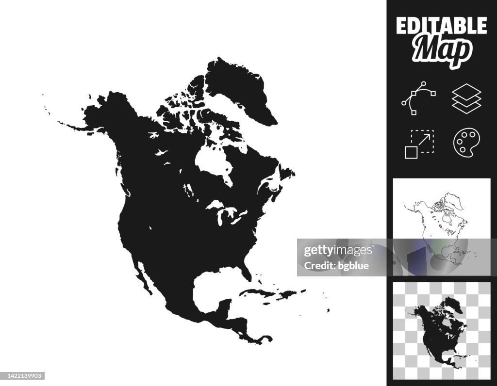 North America maps for design. Easily editable
