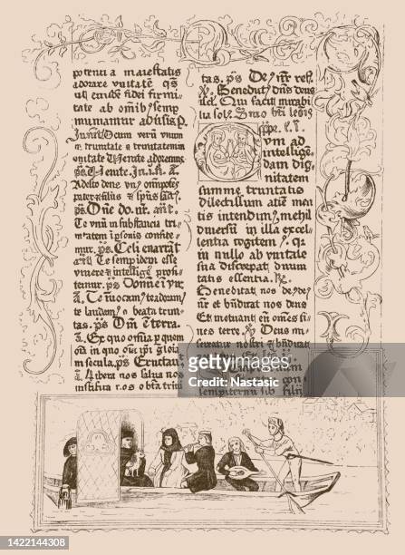 ilustraciones, imágenes clip art, dibujos animados e iconos de stock de hoja de un horarium del monasterio de salem de 1495 en la biblioteca de la universidad de heidelberg - armadura