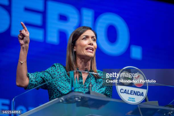 The exponent of the Italian party Azione Mara Carfagna on the occasion of the opening of the electoral campaign of the Terzo Polo. Milan , September...