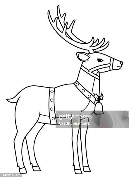 black and white, christmas deer - comic page stock illustrations