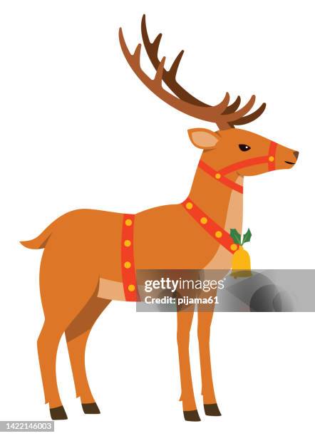 christmas deer - reindeer illustration stock illustrations