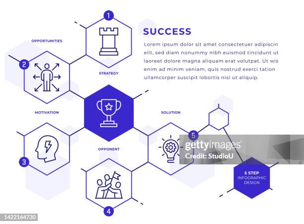 success infographic template - awards and expansion draft stock illustrations