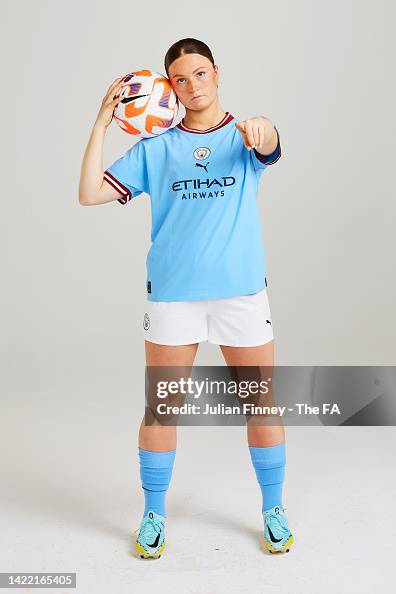Ruby Rue Mac Ruby Mace of Manchester City poses during the Barclays WSL Launch ...