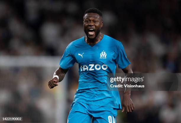 Chancel Mbemba Mangulu of Olympique Marseille during the UEFA Champions League group D match between Tottenham Hotspur and Olympique Marseille at...