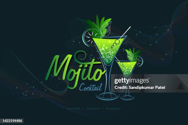 modern mojito lettering label for cocktail. - lime juice stock illustrations
