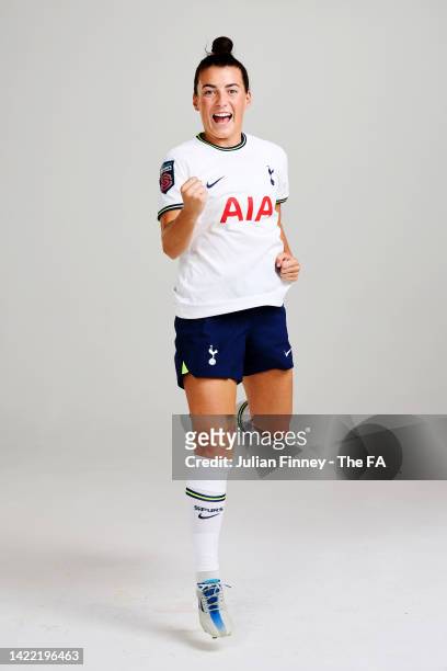 Angharad James of Tottenham Hotspur poses during the Barclays WSL Launch Portraits 2022/2023 on August 24, 2022 in London, England.
