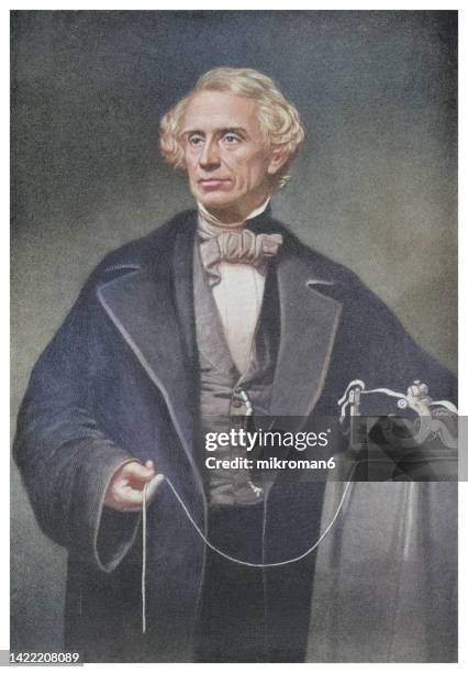 portrait of samuel finley breese morse, co-developer of morse code - morse code imagens e fotografias de stock